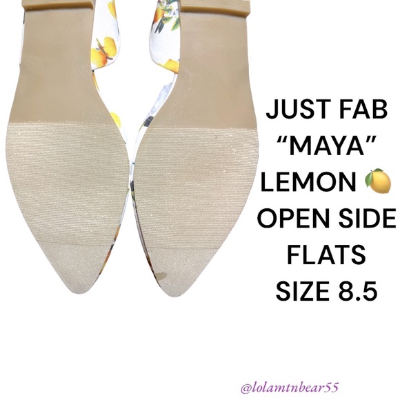 JUST FAB BRAND “MAYA” LEMON 🍋 FLATS, SIZE 8.5-OPEN SIDES, EXCELLENT CONDITION - Picture 9 of 16